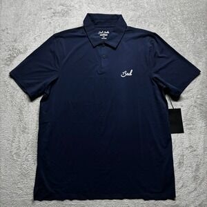 NWT Bad Birdie Polo Shirt Mens M Cooling Golf Shirt Dark Navy Bad‎ Elements